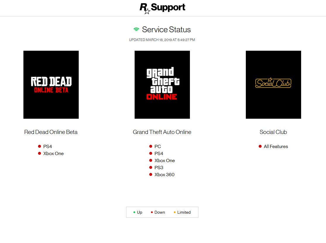 rockstar games services are unavailable ps4